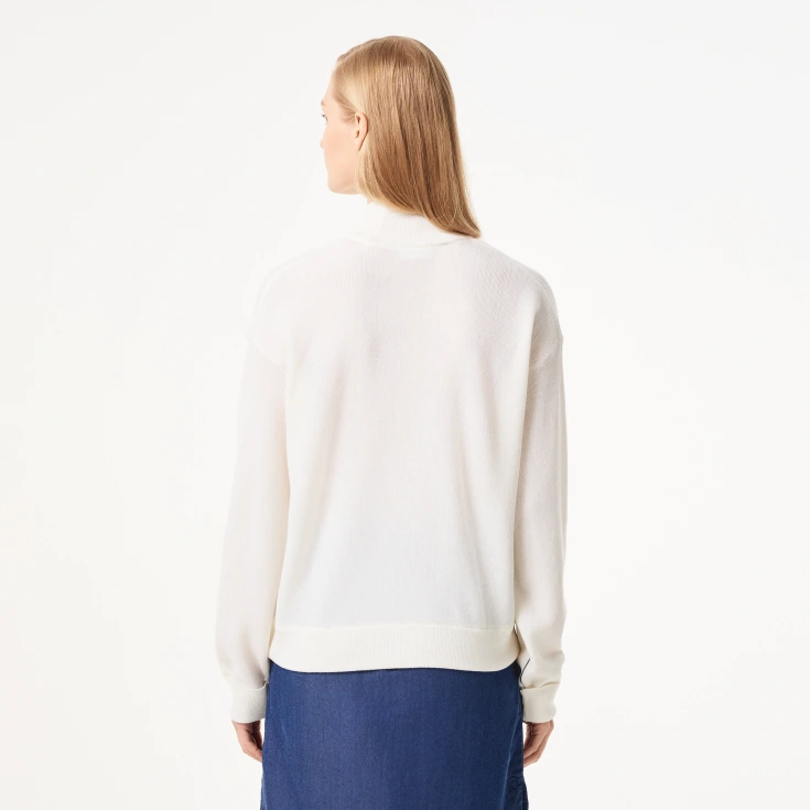 Женский шерстяной свитер Lacoste с высоким воротом