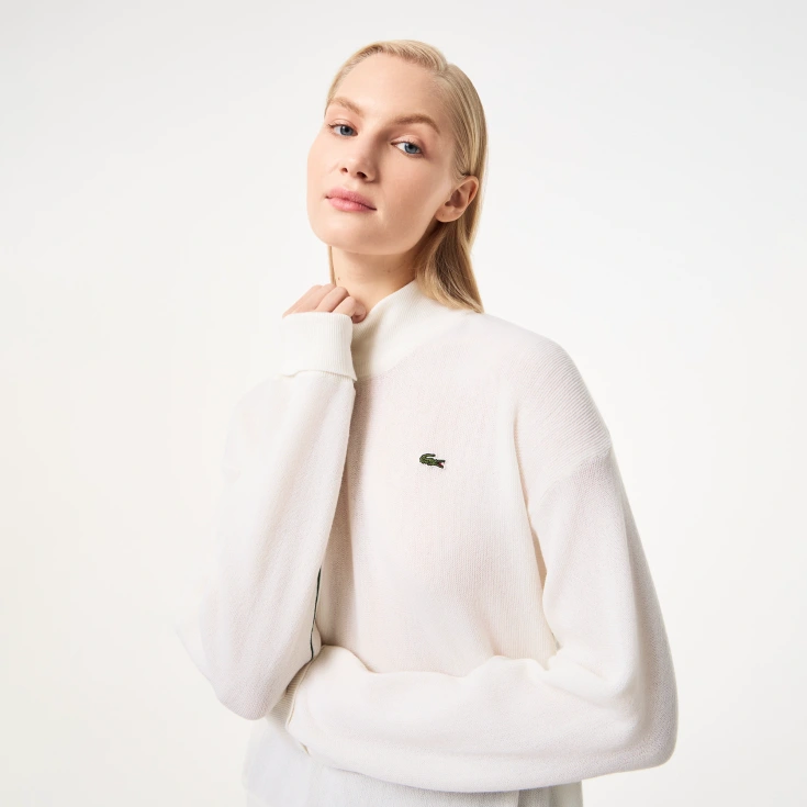 Женский шерстяной свитер Lacoste с высоким воротом