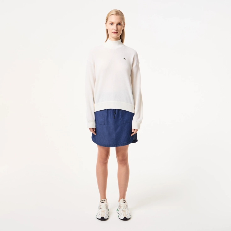 Женский шерстяной свитер Lacoste с высоким воротом