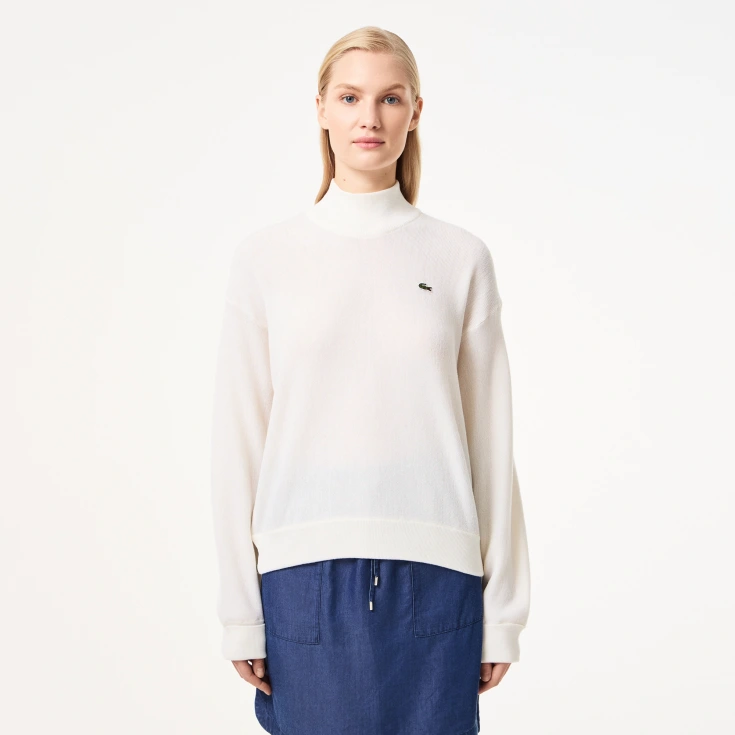 Женский шерстяной свитер Lacoste с высоким воротом