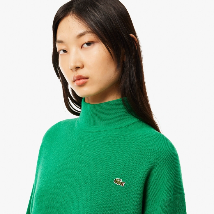 Женский шерстяной свитер Lacoste с высоким воротом