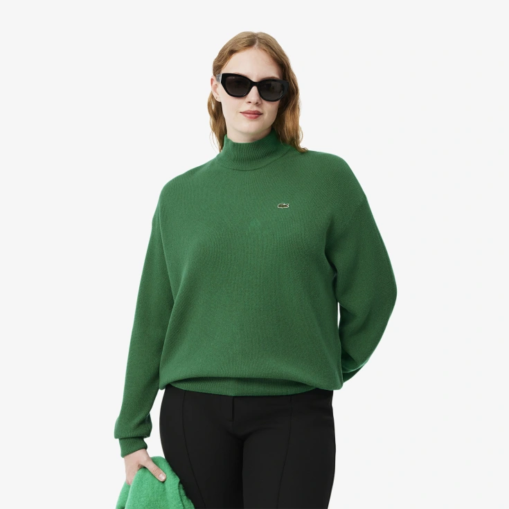 Женский шерстяной свитер Lacoste с высоким воротом