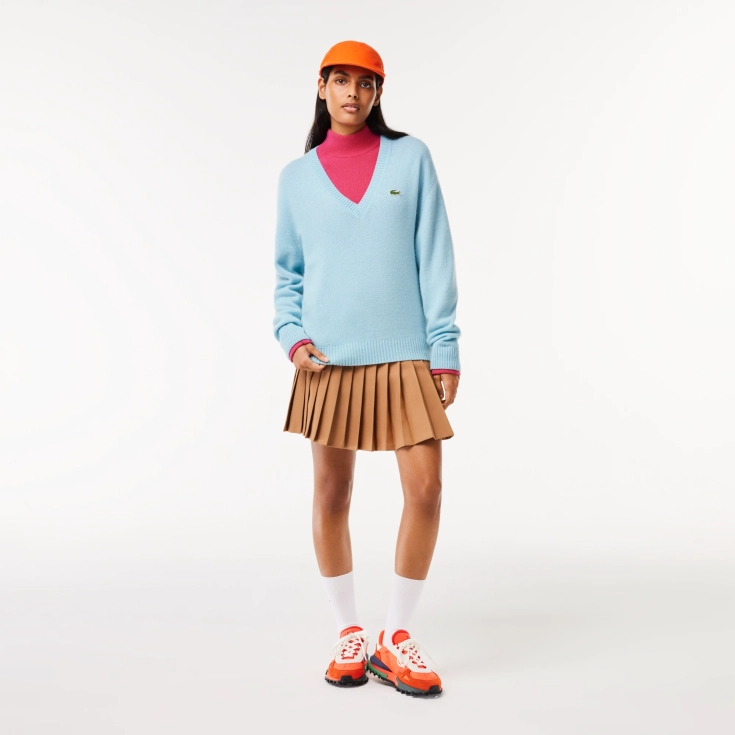 Женский шерстяной свитер Lacoste с высоким воротом