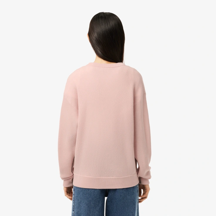 Женский шерстяной свитер Lacoste с круглым вырезом