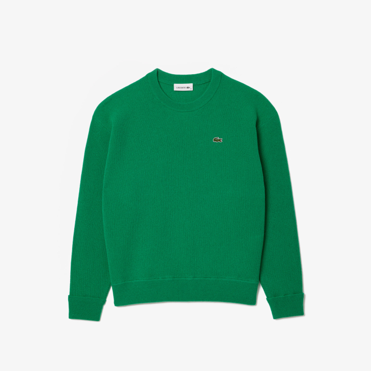 Женский шерстяной свитер Lacoste с круглым вырезом