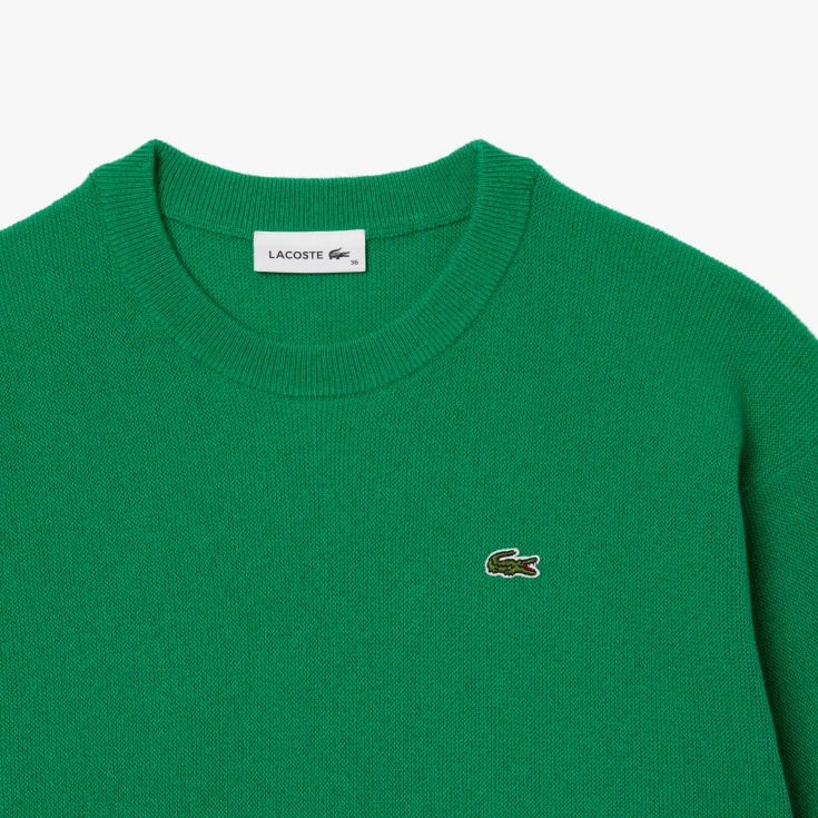 Женский шерстяной свитер Lacoste с круглым вырезом