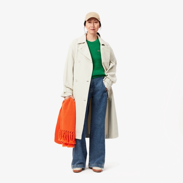 Женский шерстяной свитер Lacoste с круглым вырезом