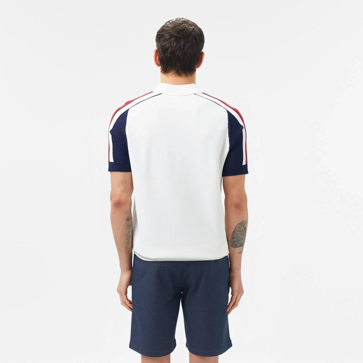 Мужское трикотажное поло Lacoste из вискозы на молнии