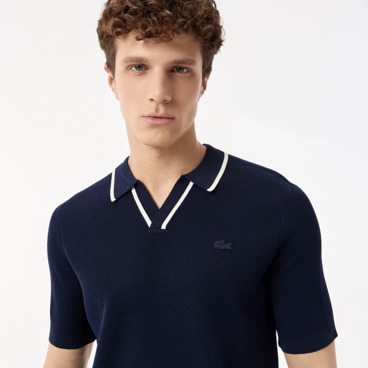 Мужское вязаное поло Lacoste из вискозы