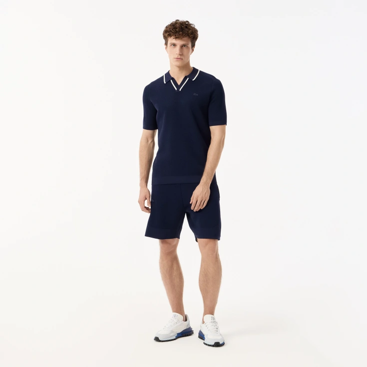 Мужское вязаное поло Lacoste из вискозы