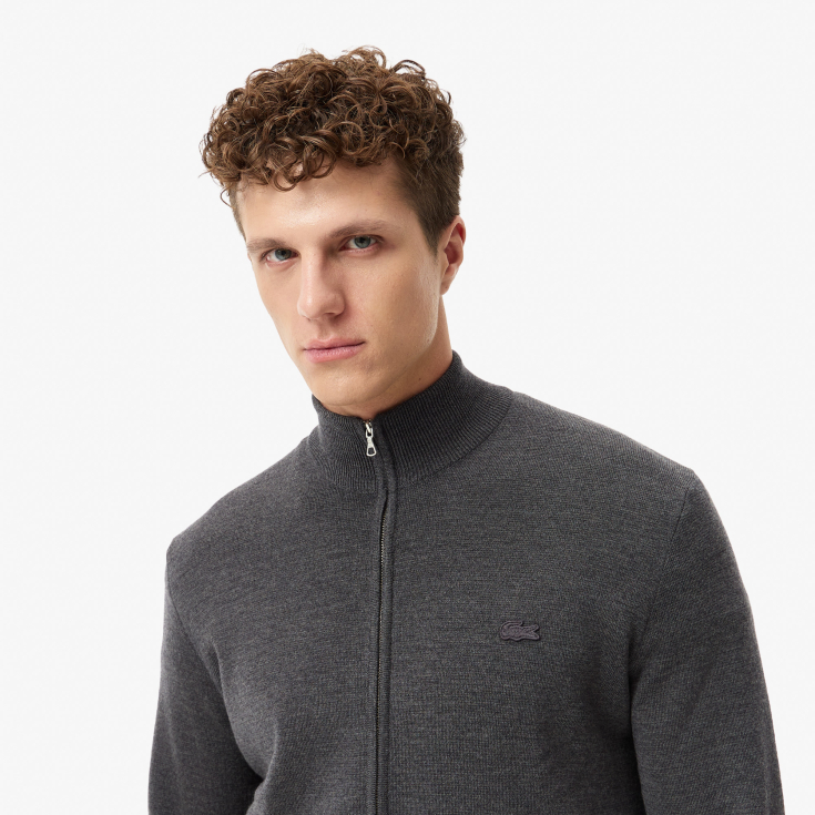 Мужской шерстяной свитер Lacoste на молнии