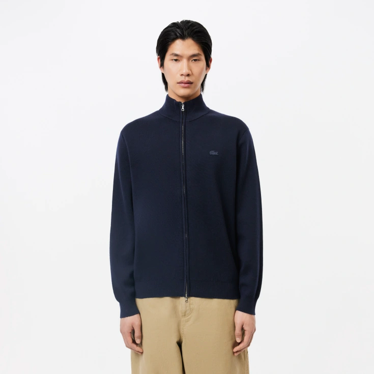 Мужской шерстяной свитер Lacoste на молнии