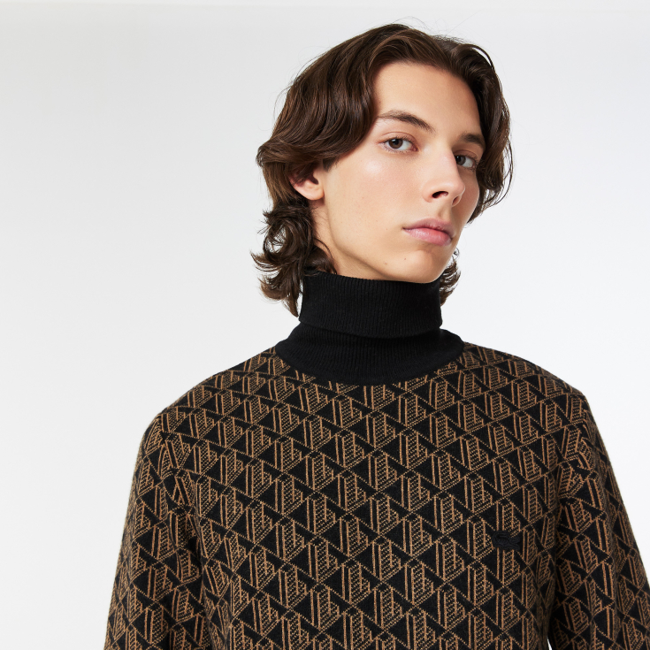 Мужской свитер Lacoste Contrast Collar Monogram