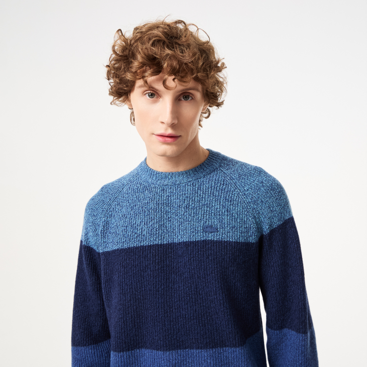 Мужской шерстяной свитер Lacoste в полоску