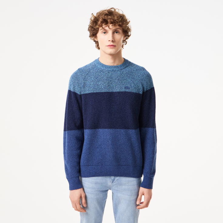 Мужской шерстяной свитер Lacoste в полоску