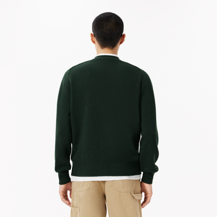 Мужской кардиган Lacoste из кардочесаной шерсти