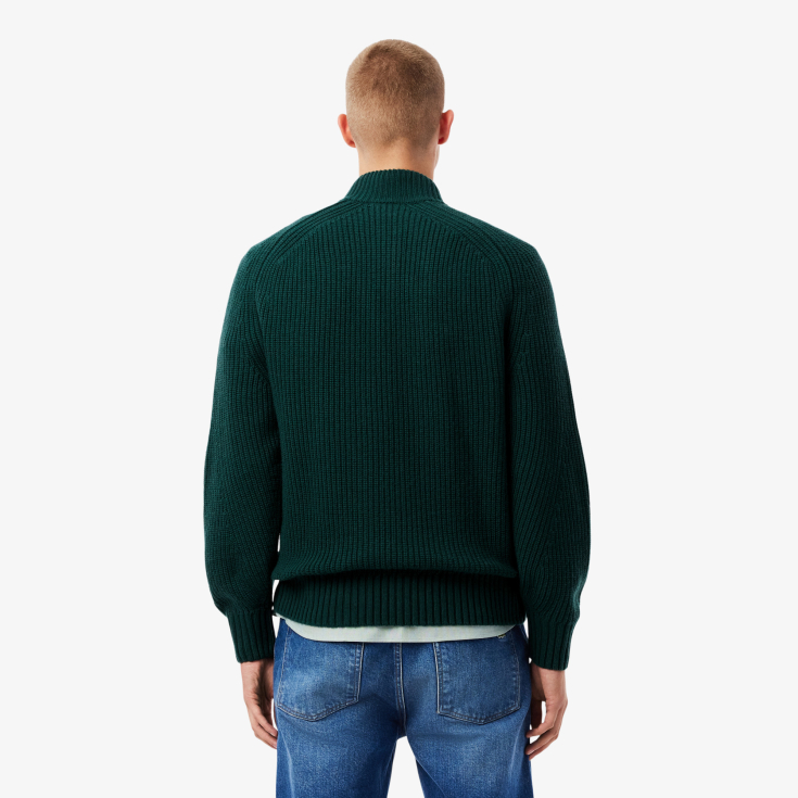 Мужской свитер Lacoste из овечьей шерсти на молнии