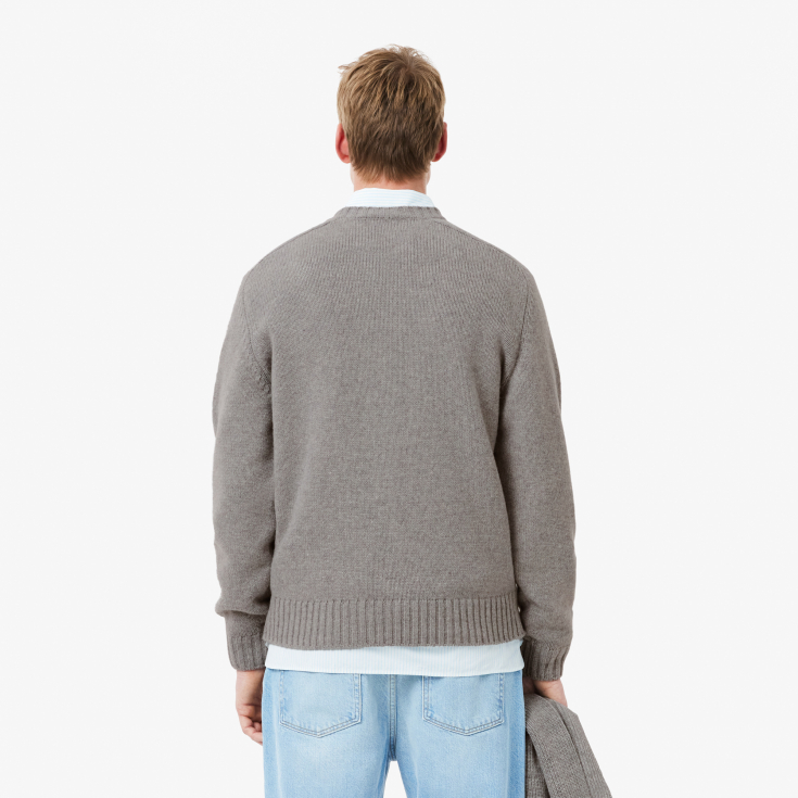 Мужской шерстяной свитер Lacoste с круглым вырезом