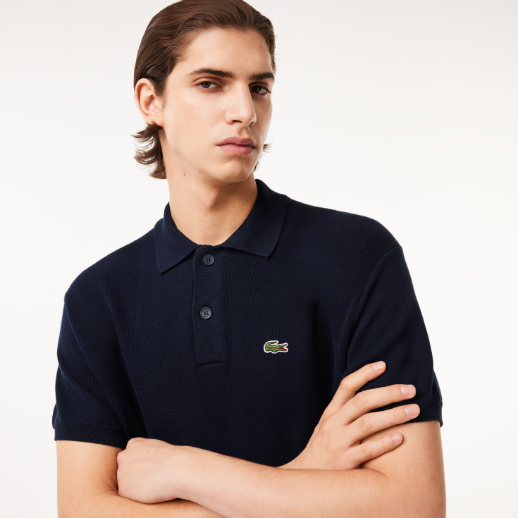 Мужское трикотажное поло Lacoste из органического хлопка