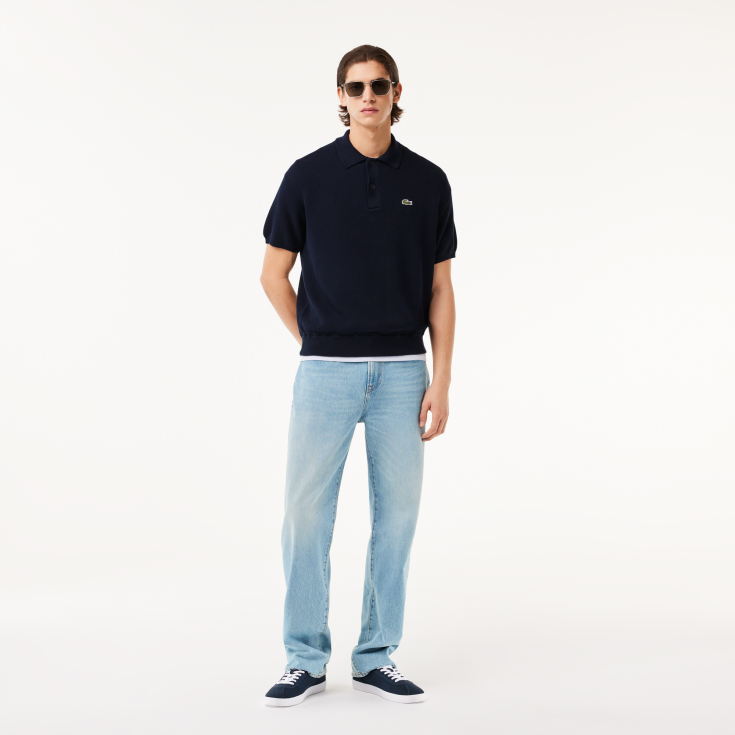 Мужское трикотажное поло Lacoste из органического хлопка