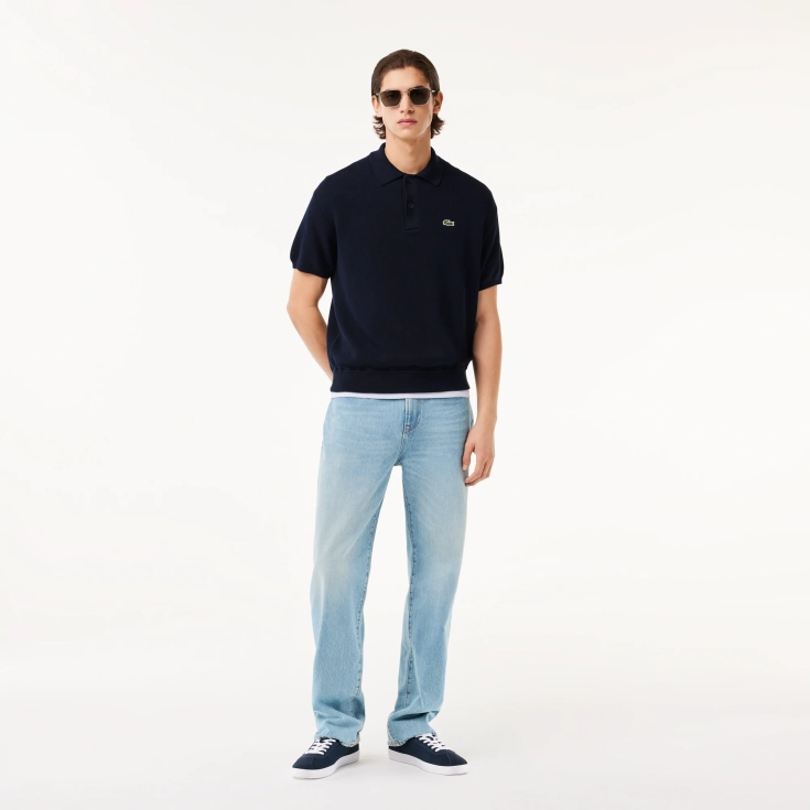 Мужское трикотажное поло Lacoste из органического хлопка