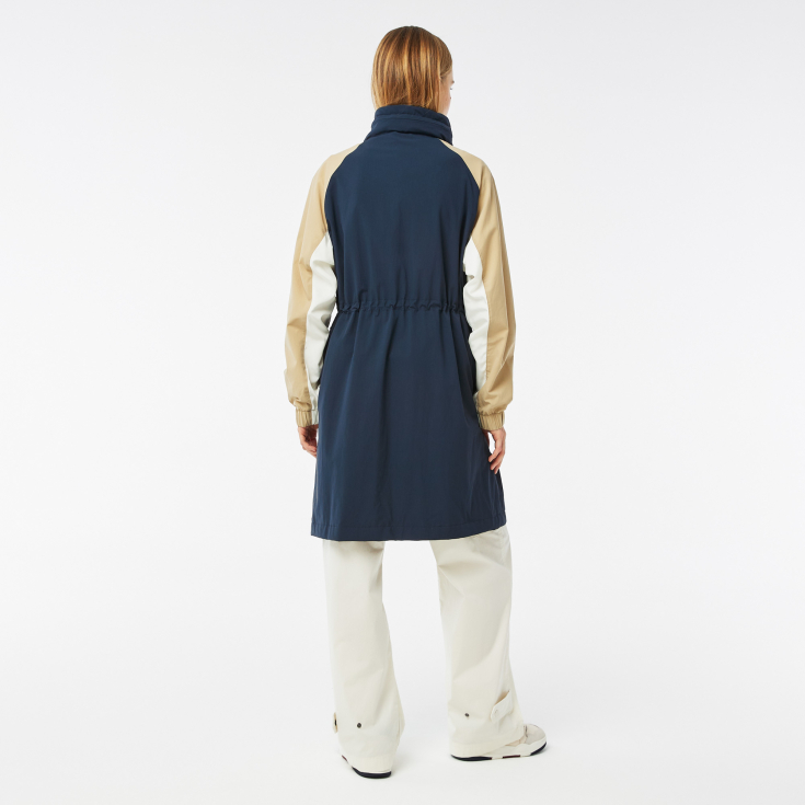 Женская двухцветная парка Lacoste с поясом