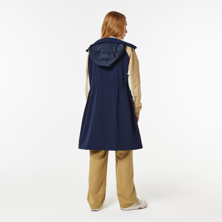 Женская двухцветная ветровка Lacoste с капюшоном