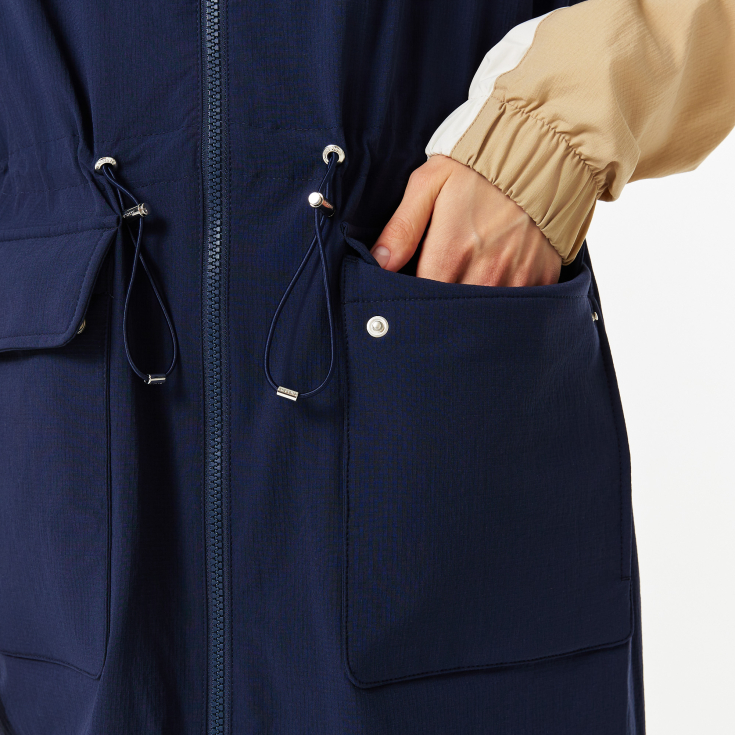 Женская двухцветная ветровка Lacoste с капюшоном
