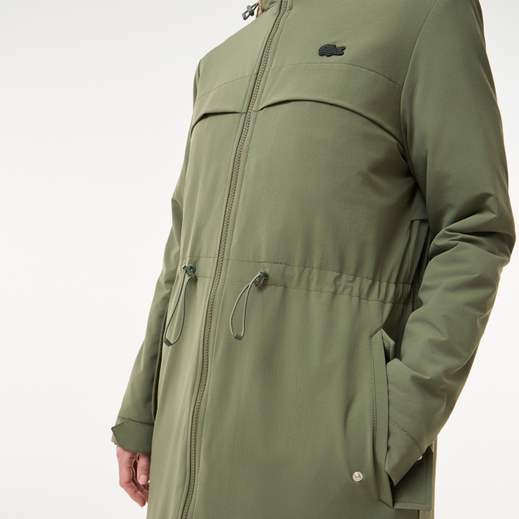 Женская утеплённая куртка-парка Lacoste с эластичным поясом