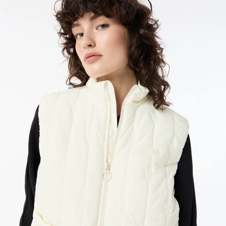 Женский стёганый жилет Lacoste на молнии с открытыми карманами