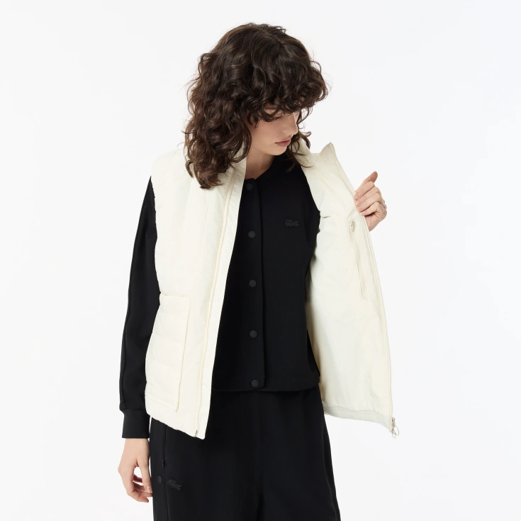 Женский стёганый жилет Lacoste на молнии с открытыми карманами