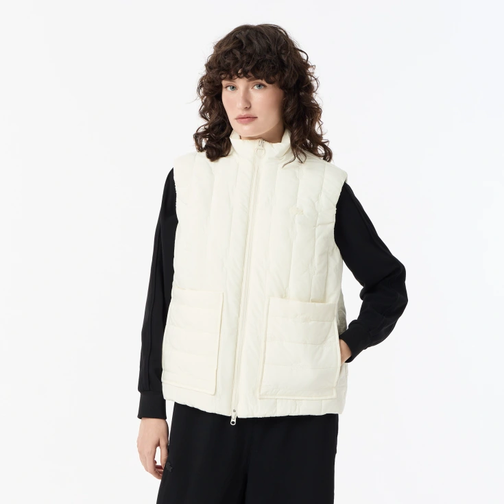 Женский стёганый жилет Lacoste на молнии с открытыми карманами