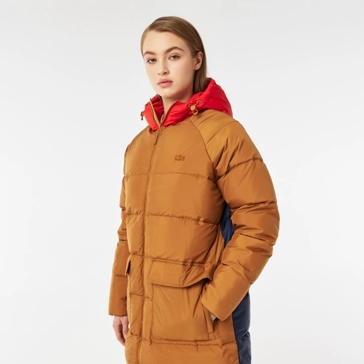 Женская стёганая куртка Lacoste с капюшоном