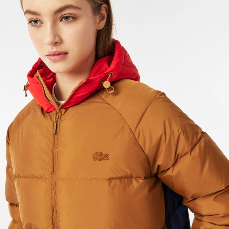 Женская стёганая куртка Lacoste с капюшоном