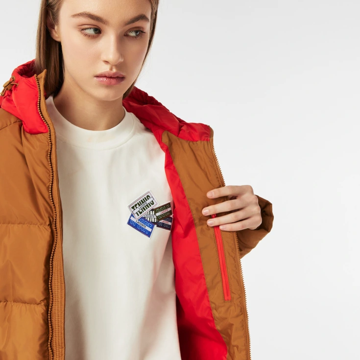 Женская стёганая куртка Lacoste с капюшоном