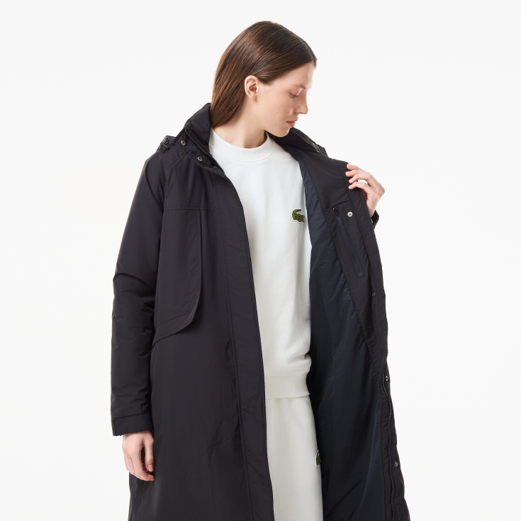 Женская парка Lacoste с капюшоном