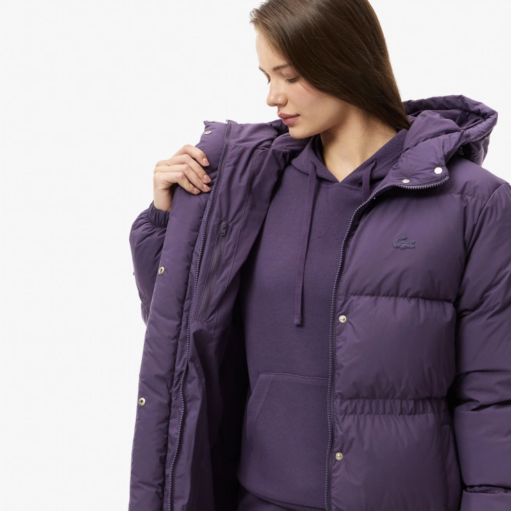 Женская парка Lacoste с капюшоном