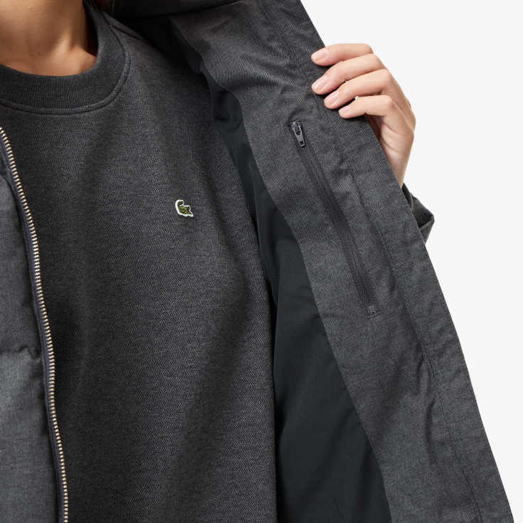 Женская парка Lacoste с воротом и поясом