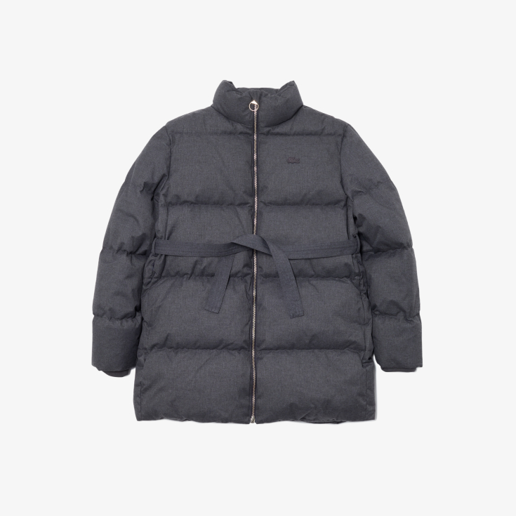 Женская парка Lacoste с воротом и поясом