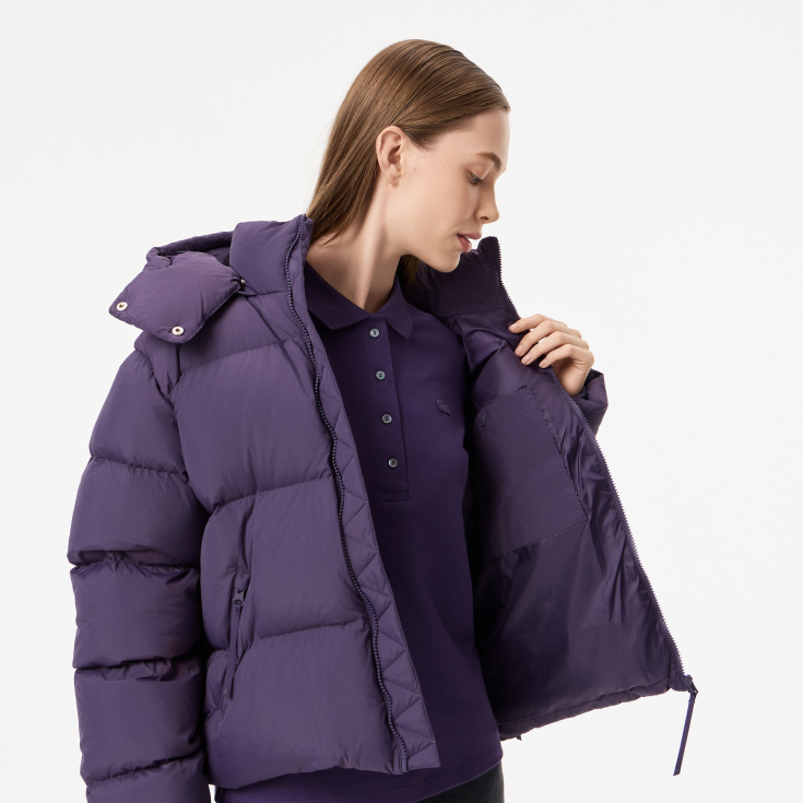 Женская короткая куртка Lacoste с капюшоном