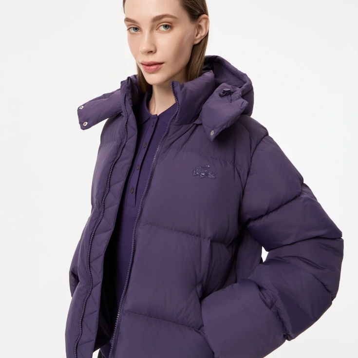 Женская короткая куртка Lacoste с капюшоном