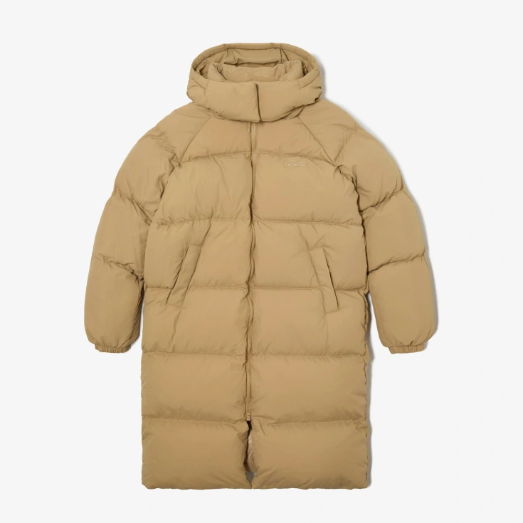 Женский длинный пуховик Lacoste с капюшоном