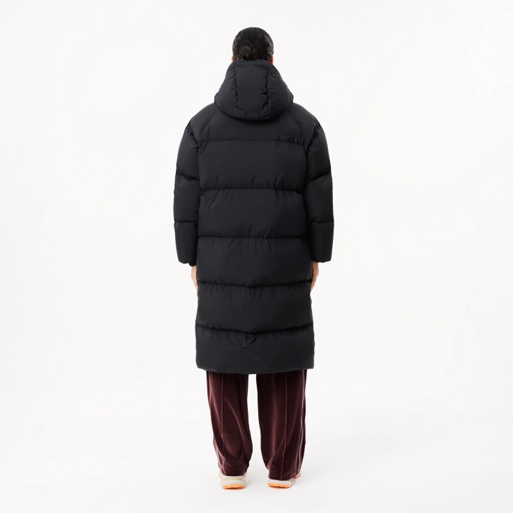 Женский длинный пуховик Lacoste с капюшоном
