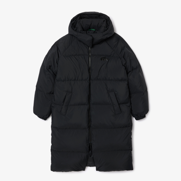Женский длинный пуховик Lacoste с капюшоном
