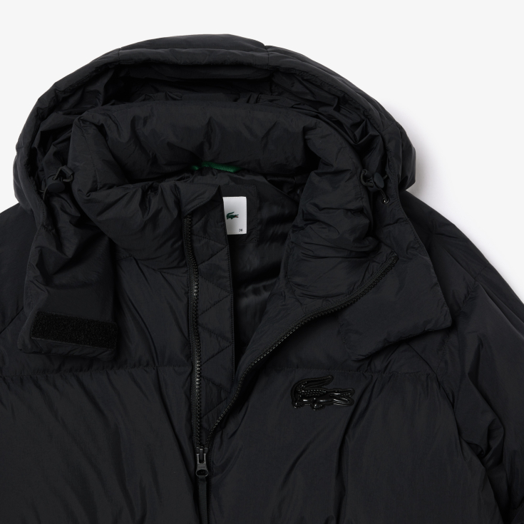 Женский длинный пуховик Lacoste с капюшоном