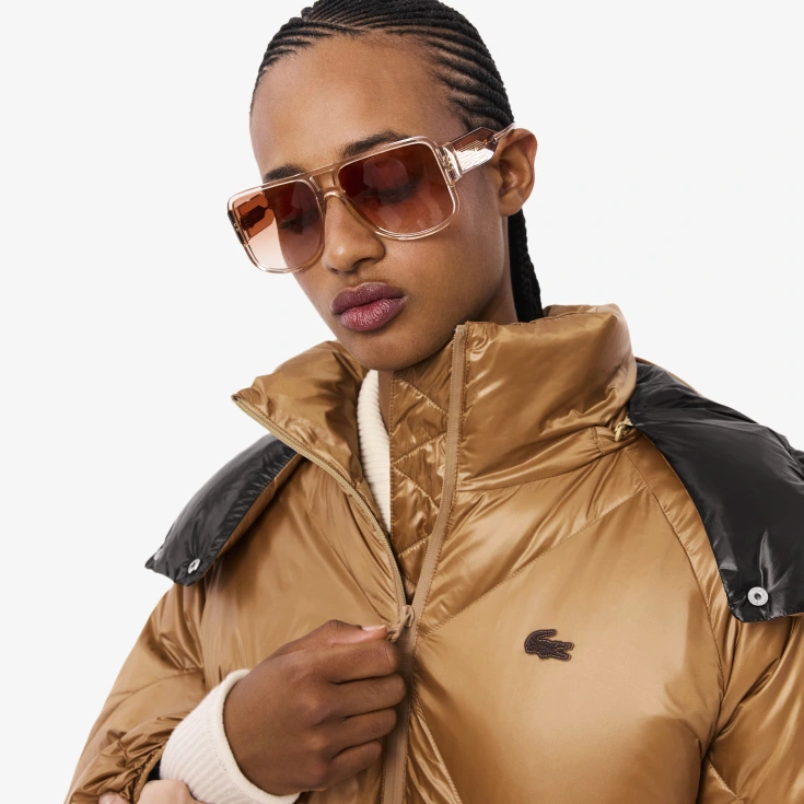 Женский дутый короткий пуховик Lacoste OVERSIZE FIT