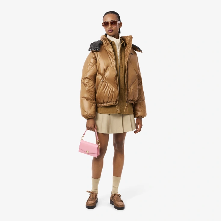 Женский дутый короткий пуховик Lacoste OVERSIZE FIT