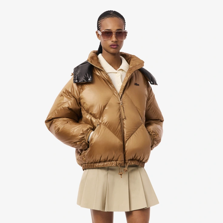 Женский дутый короткий пуховик Lacoste OVERSIZE FIT