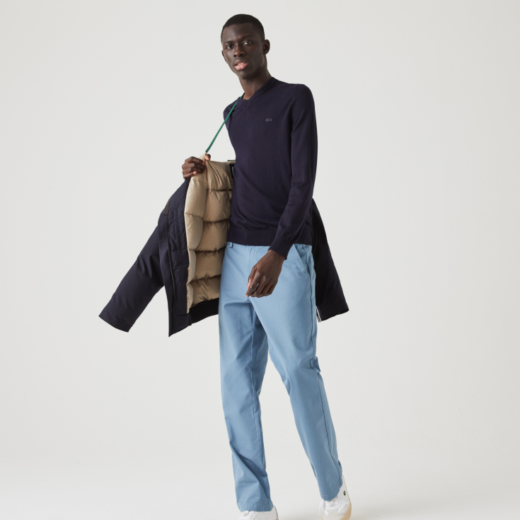 Мужская короткая парка Lacoste с мехом