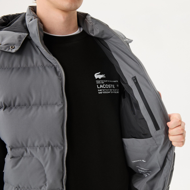 Мужской утеплённый жилет Lacoste с капюшоном